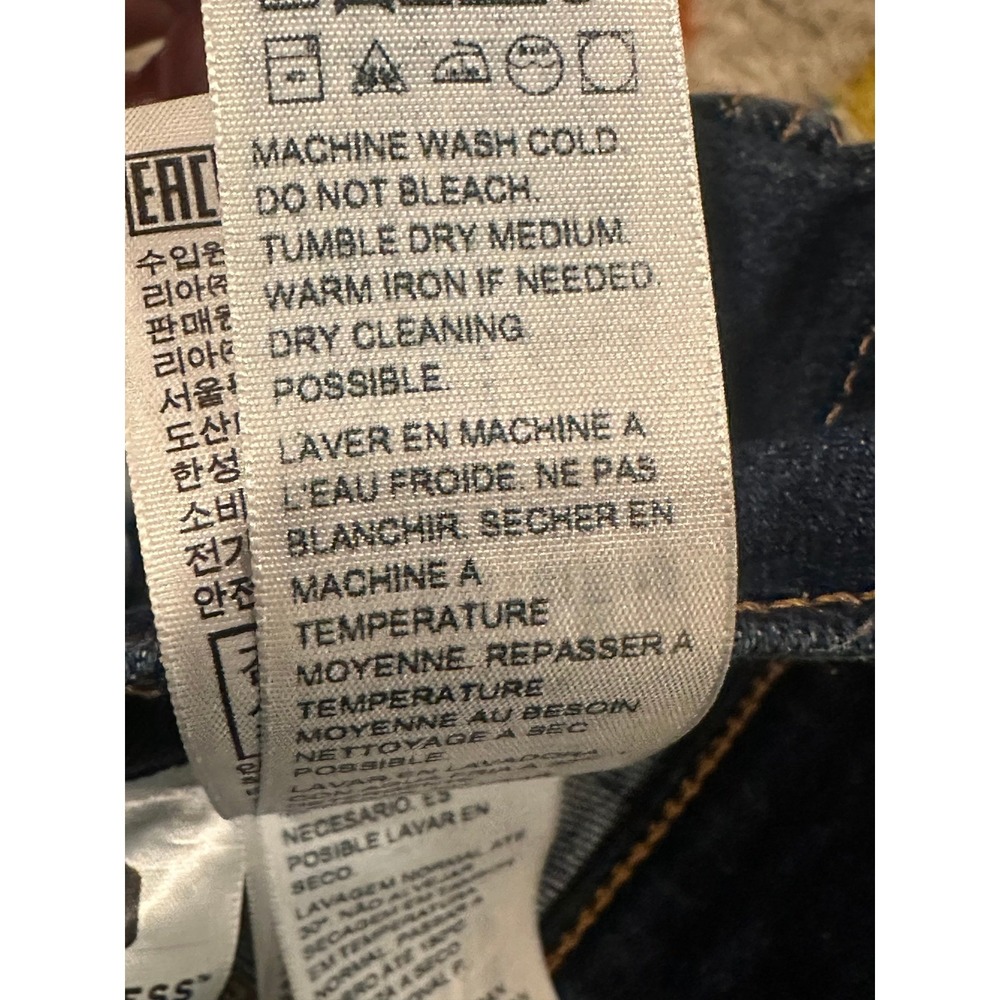 Levis Ribcage Straight Ankle Jeans Dark Distressed High Rise 26x27 72693-0133 - Picture 16 of 16
